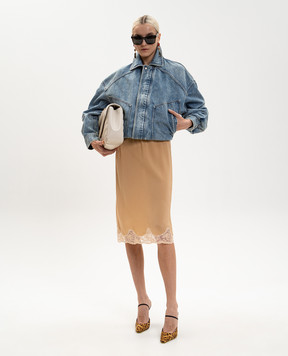 Saint Laurent Блакитна джинсова куртка з ефектом потертості 861642Y35AQ