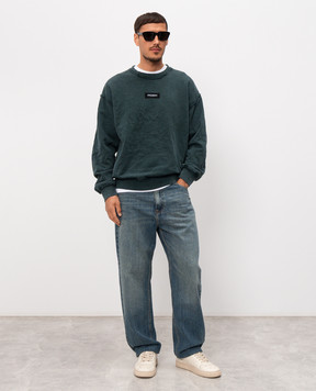 Dolce&Gabbana Зелений світшот з нашивкою логотипа G9CAKTG7P1R