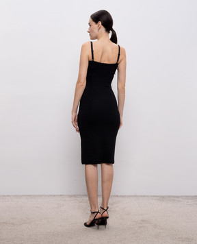 Max & Co Черное платье ZIMINO в рубчик MCLZIMINO