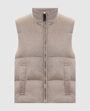 Max Mara Бежевий пуховий жилет CAMOROSO з кашеміру MTCAMOROSO