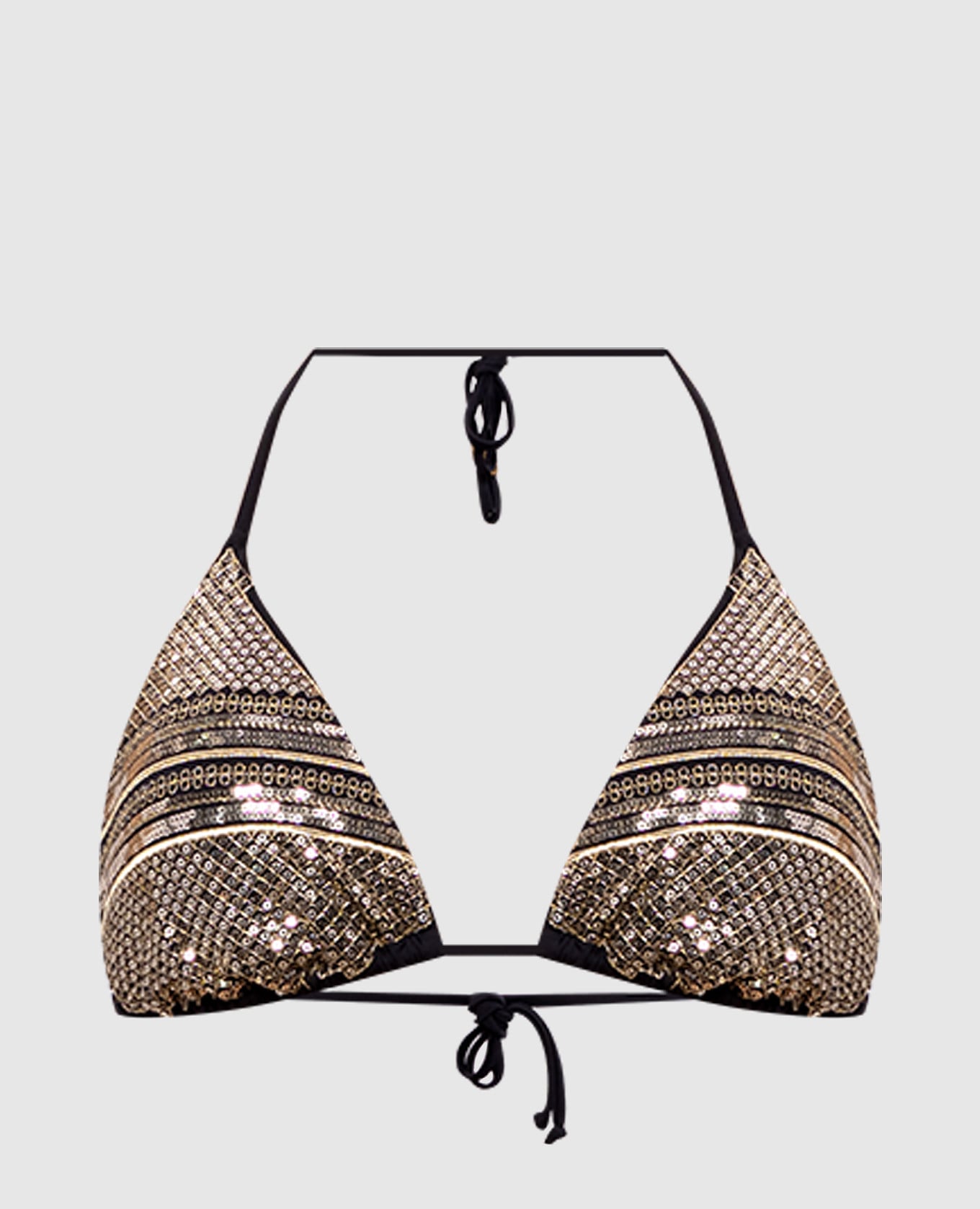 Чорний ліф від купальника з паєтками
