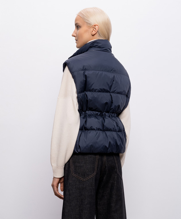 Brunello Cucinelli Синий пуховый жилет с цепочкой мониль MD5987612P изображение 4