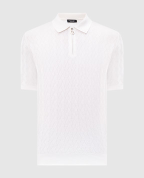 Stefano Ricci Біле поло з шовком у візерунок K818106P31F26172