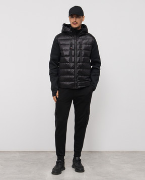 Moncler Grenoble Чорна пухова куртка з нашивкою емблеми K20979B00008C9043