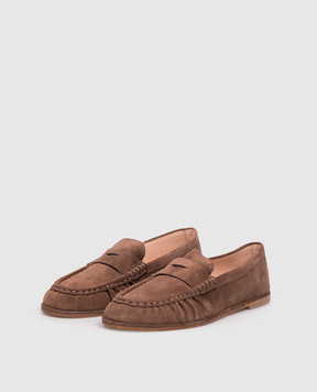 Stuart Weitzman Коричневые замшевые лоферы SPENCER SO352