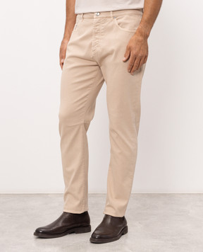 Brunello Cucinelli Бежеві джинси з патчем та емблемою M277PX1290