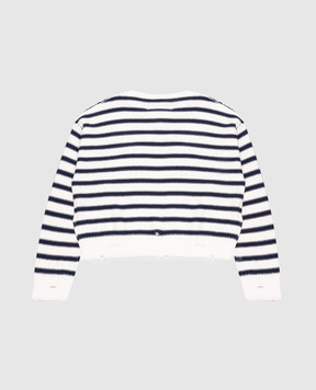 Maison Margiela MM6 Дитячий білий джемпер в смужку з проріхами M60988MM07U