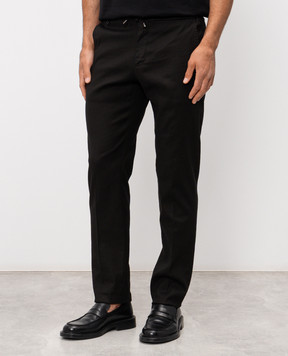 Stefano Ricci Чорні штани з льоном M1T610005BLCTL1U