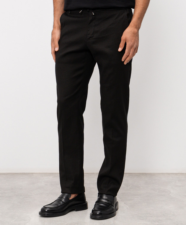 Stefano Ricci Черные брюки с льном M1T610005BLCTL1U изображение 3