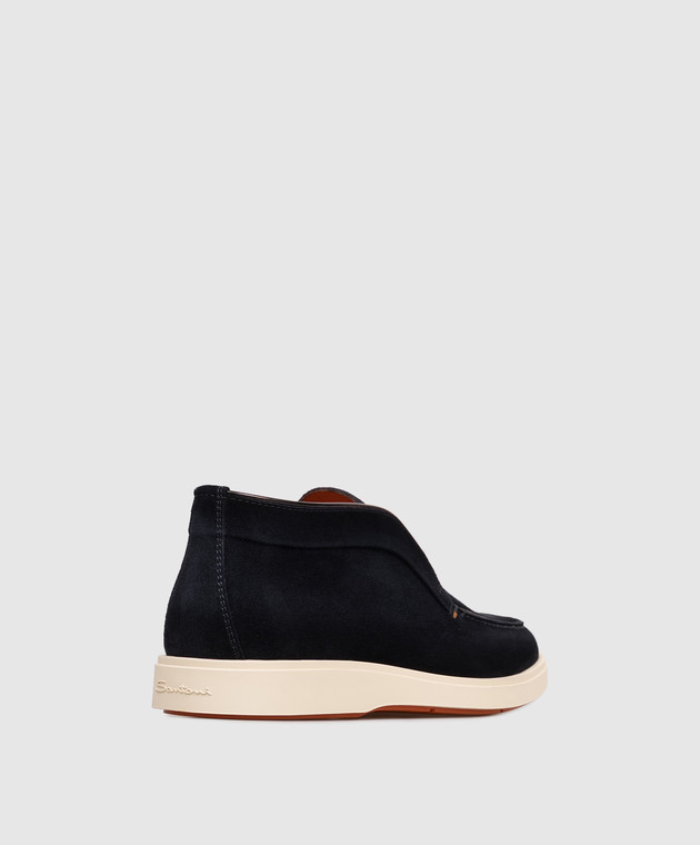Santoni Синие замшевые дезерты с фактурным логотипом MGDG17823TICBGEX изображение 3