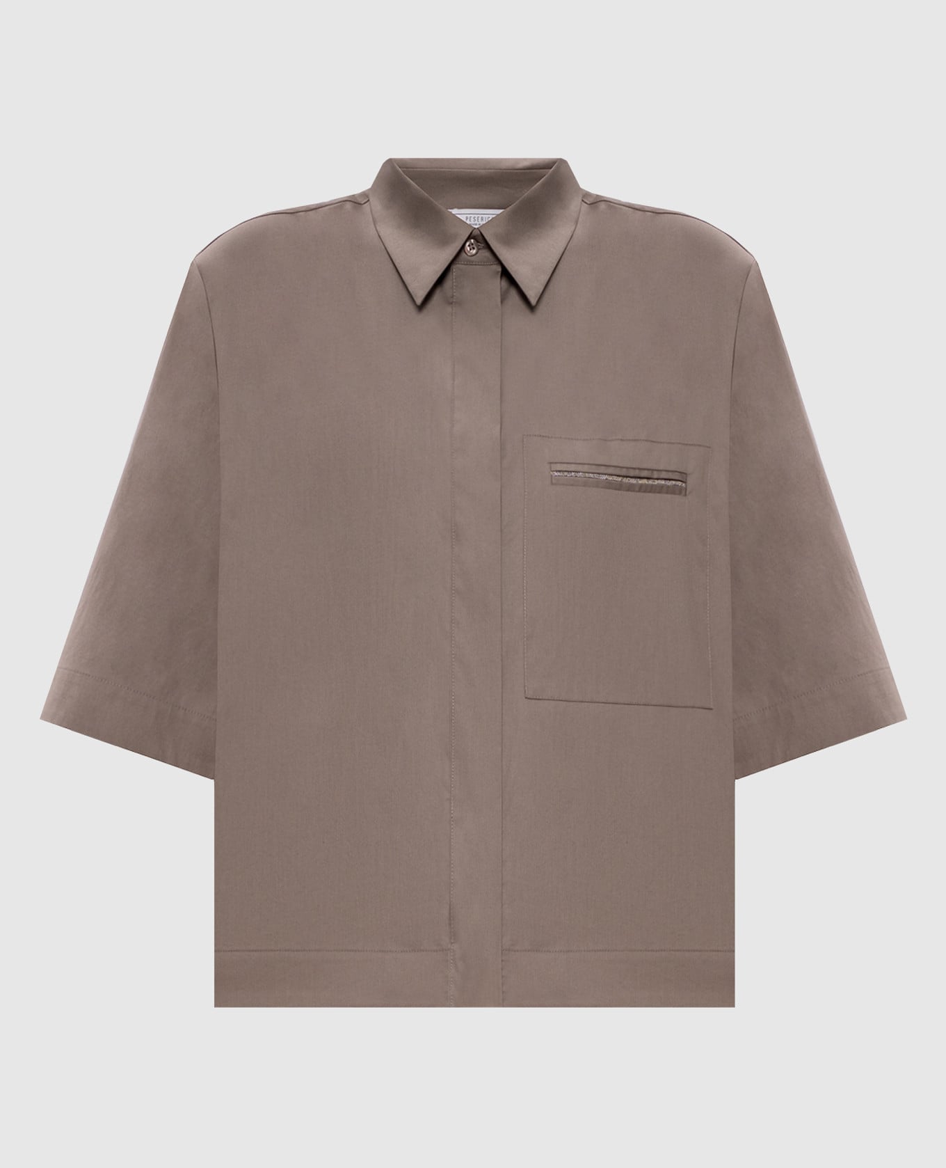 Коричневая рубашка с цепочкой мониль