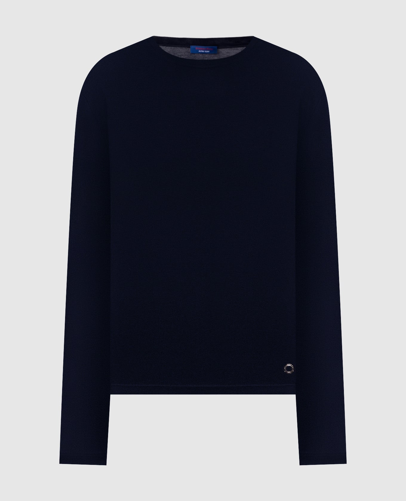 Синий лонгслив из кашемира