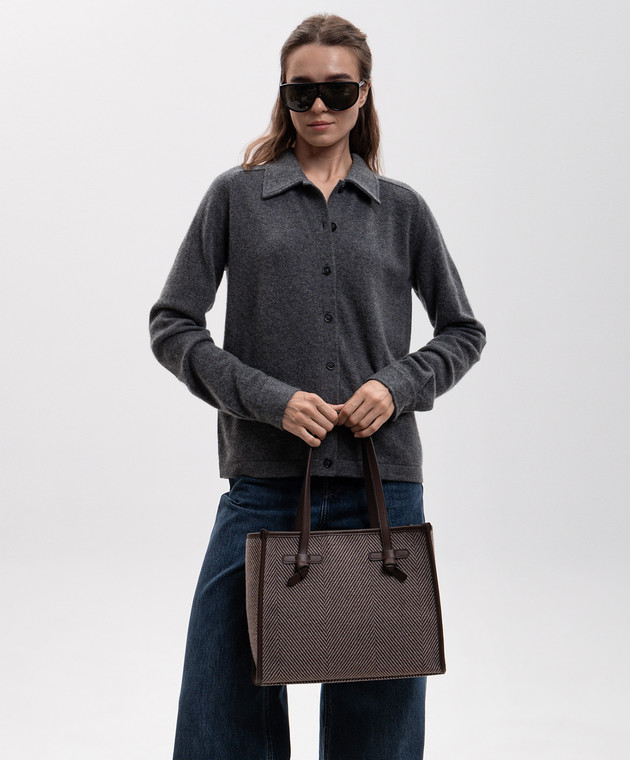 Gianni Chiarini Коричневая сумка-тоут Marcella в узор BS6849COMMSPIGA изображение 2