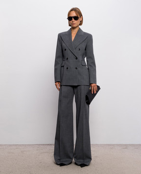 Ermanno Scervino Сірі штани-кльош з вовною у візерунок D496P301YAX