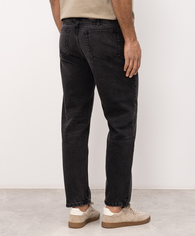 Ami Paris Темно-серые джинсы с логотипом патча HTR103DE0124 изображение 4