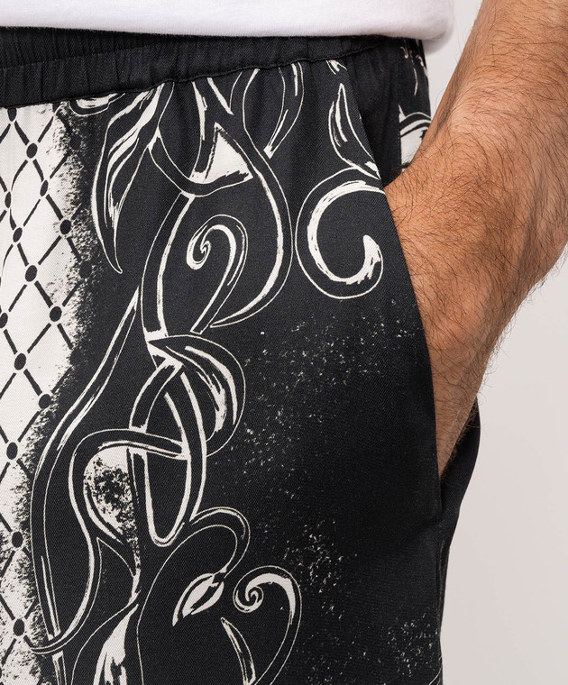 Balmain Черные шорты Foulard в принт HH1PA145VJ07 изображение 5