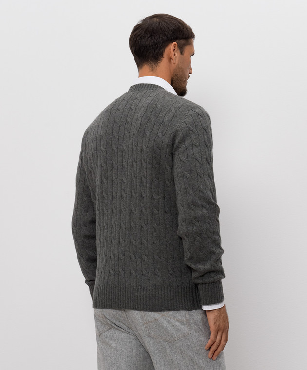 Brunello Cucinelli Серый свитер с кашемиром в узор M22707200 изображение 4