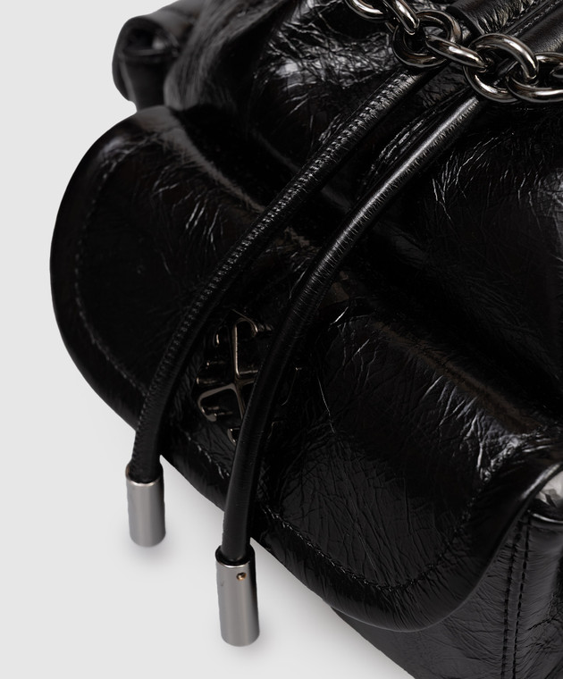 Off-White Черная кожаная сумка-кисет Dumbo OWMY002F25LEA001 изображение 4