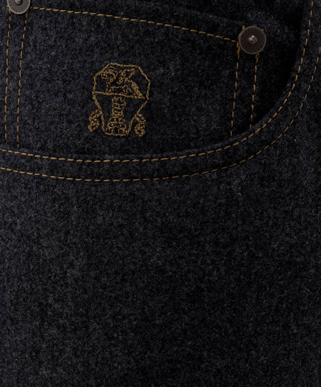 Brunello Cucinelli Серые брюки из шерсти M038PF1012 изображение 5