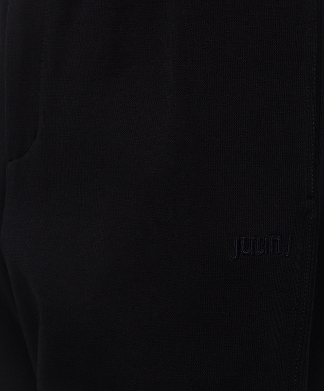 Juun.j Черные спортивные брюки с вышивкой логотипа JC6921P12R изображение 5