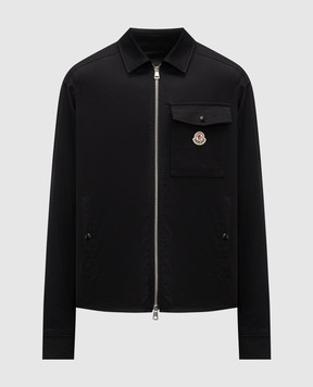 Moncler Черная куртка в стиле рубашки с логотипом L10912F0002357448