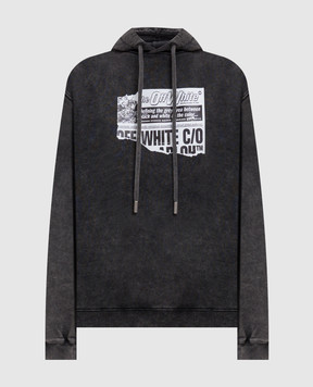 Off-White Серые худи News Regular с принтом 2BB035F25FLE005