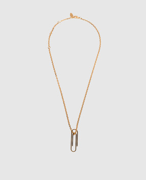 Off-White Золотая цепочка с подвеской Paperclip OWOB145S26MET001