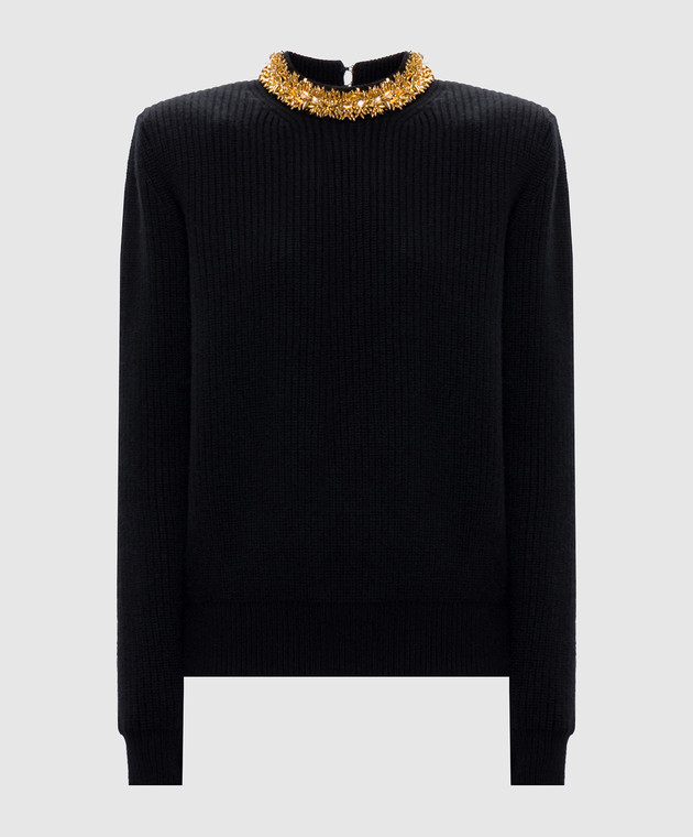 Balmain Черный свитер из шерсти и кашемира PU0000000010
