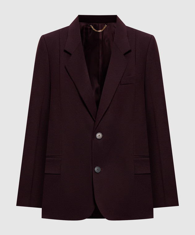 Victoria Beckham Бордовый жакет из шерсти 1326WJK007371A