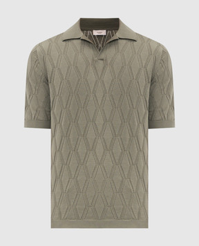 Agnona Поло кольору хакі із шовком у візерунок K311U857Q1412