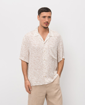 Trussardi Бежева сорочка в брендовий принт 5040N000047NMS113T00