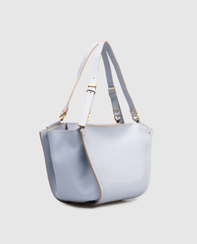 Gianni Chiarini Голубая кожаная сумка-тоут Bloom BS12226RNGDBLTU