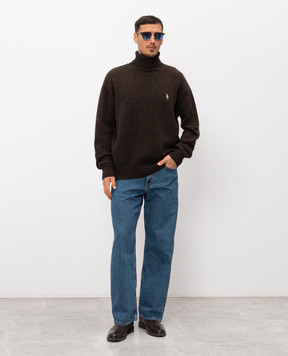 Sporty & Rich Сірий светр з вовни з вишивкою монограми WS08265302BR03