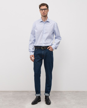 ISAIA Синяя рубашка в клеточку IM10TCKM496