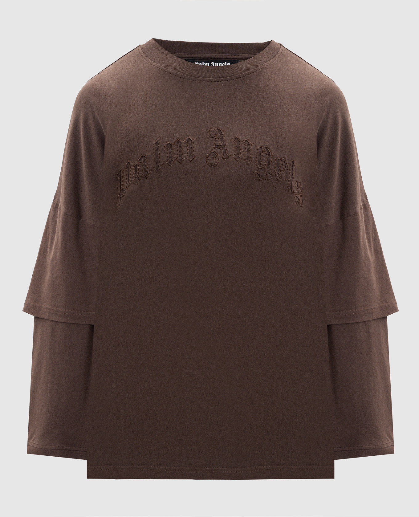 

Коричневый лонгслив с логотипом, Лонгсливы