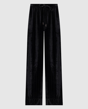 Ermanno Scervino Черные бархатные брюки с шелком D492P301XTC