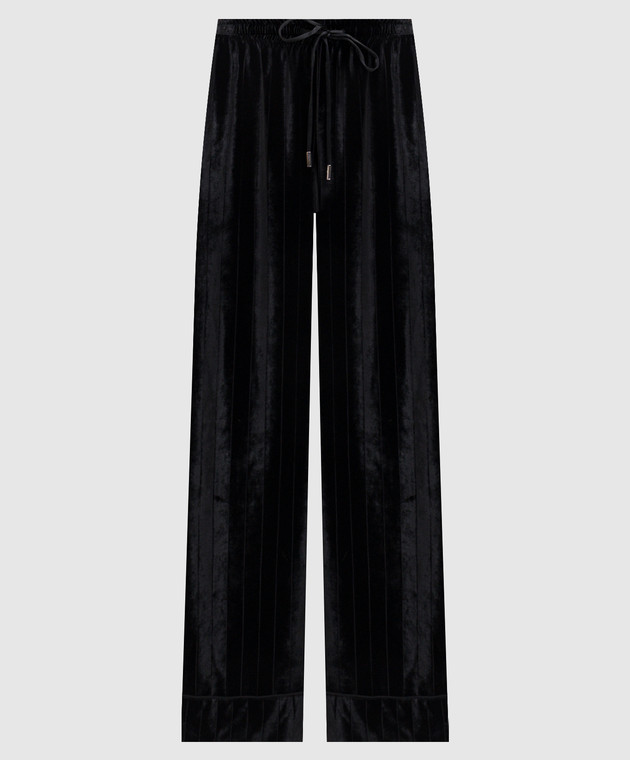 Ermanno Scervino Черные бархатные брюки с шелком D492P301XTC
