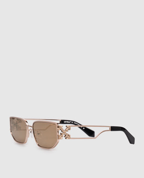Off-White Золотые солнцезащитные очки Allen OW1027767460
