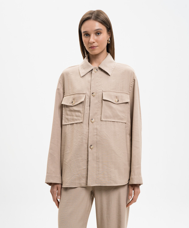 Dondup Бежевая рубашка DC494IF0049DXXX изображение 3