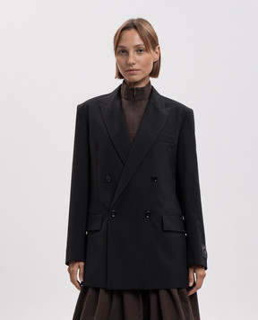 Maison Margiela MM6 Черный двубортный жакет с шерстью S52BN0160M36020