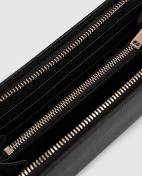 Saint Laurent Чорний шкіряний гаманець з принтом логотипа 534290BTY0N