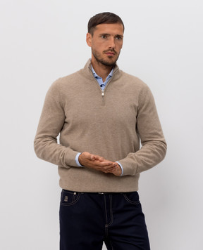 Brunello Cucinelli Бежевый джемпер из кашемира M2200124