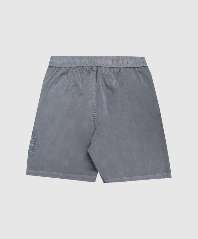 Stone Island Детские синие шорты с вышивкой эмблемы L1S16B100001S00431012 изображение 2
