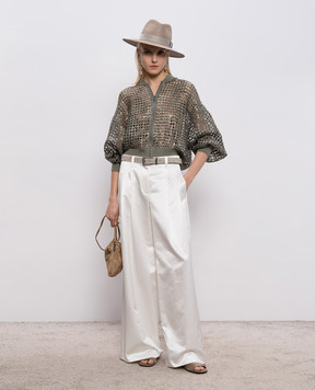 Brunello Cucinelli Коричневая майка из шелка M0C59BD802