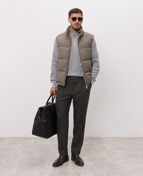 Brunello Cucinelli Сірий пуховий жилет MV4081611