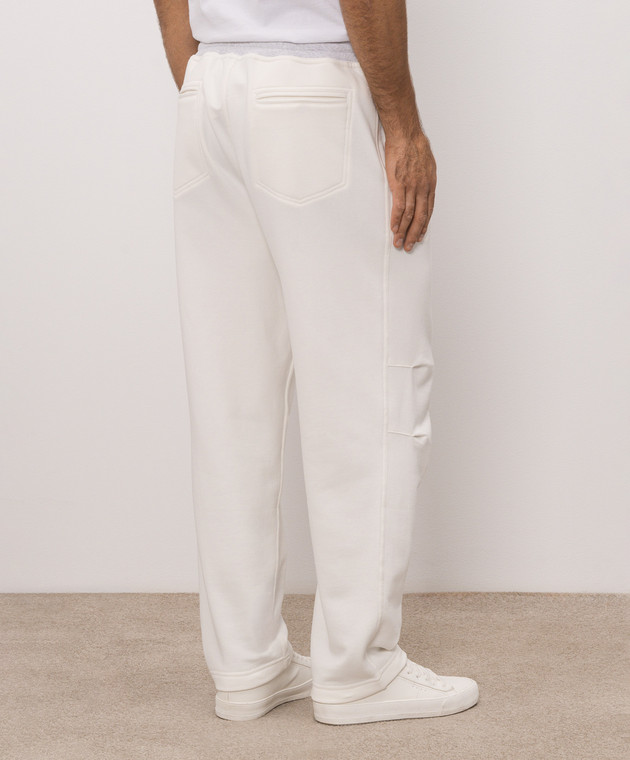 Brunello Cucinelli Спортивные штаны цвета айвори MM8263388G изображение 3