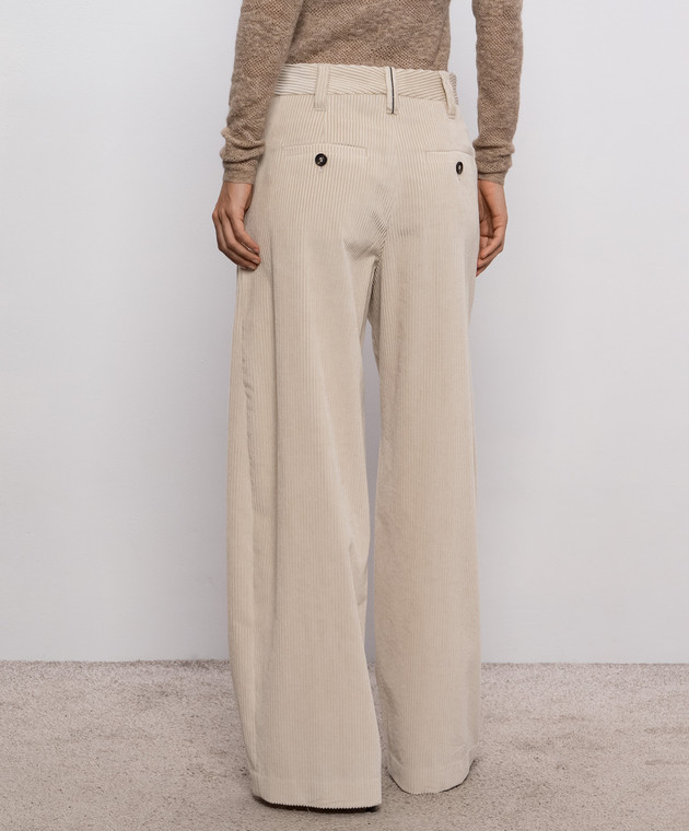 Brunello Cucinelli Бежевые вельветовые штаны MP180P9265 изображение 4