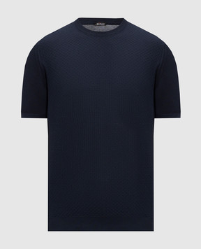 Kiton Синяя футболка с геометрическим узором UMK0934