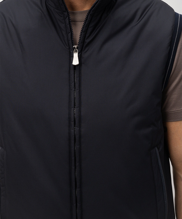 Bilancioni Синий жилет с нашивкой логотипа BE26G4OL1 изображение 5