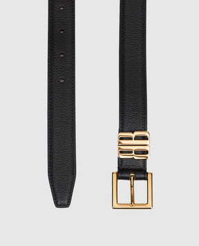 Balenciaga Черный кожаный пояс BB Editor 8468752AB4J